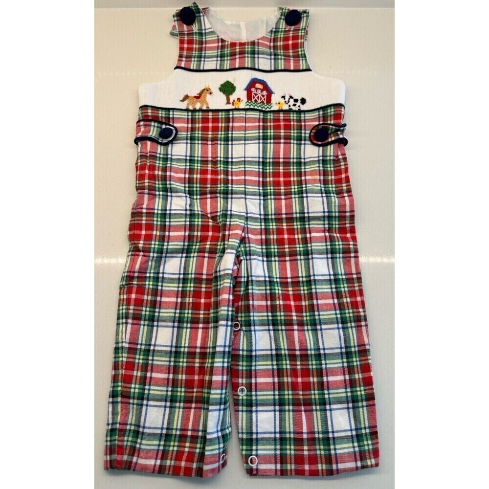 Banana Split baby unisex romper red green Christmas embroidering size 9 months